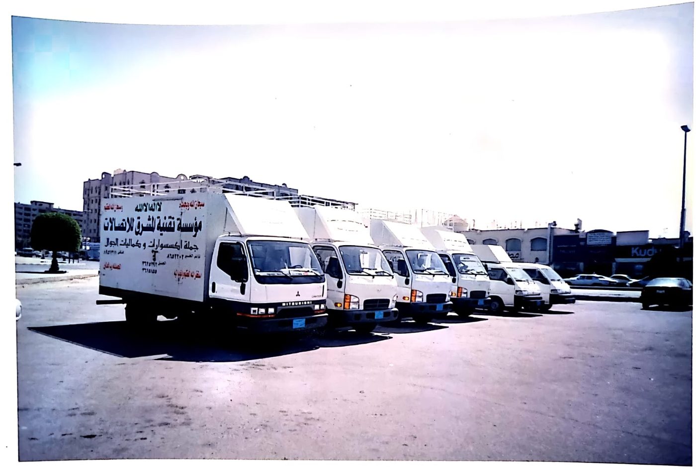 Shining Technical Com. trucks lined up
